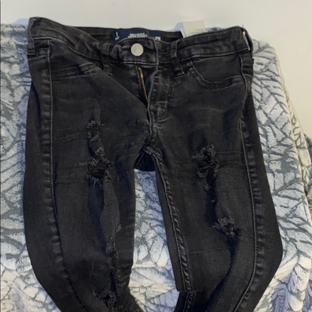 Ripped black Hollister jeans